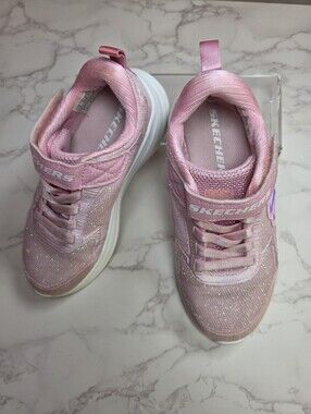 Skechers Light Pink Glitter Girls Athletic Sneakers